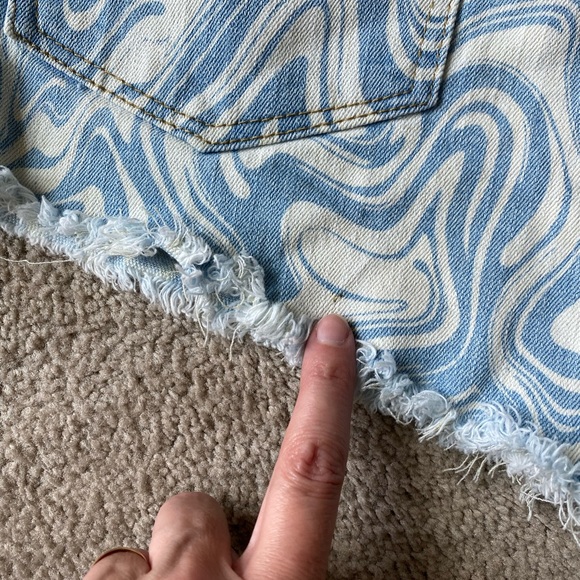 Rue 21 Blue Marble Swirl Cut-offs Shorts - Picture 6 of 6